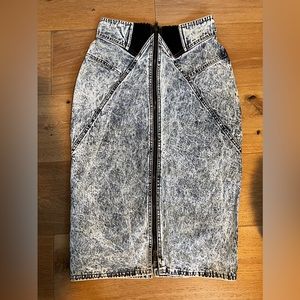 Long denim shirt with cinched waist. Fits like a size 4.